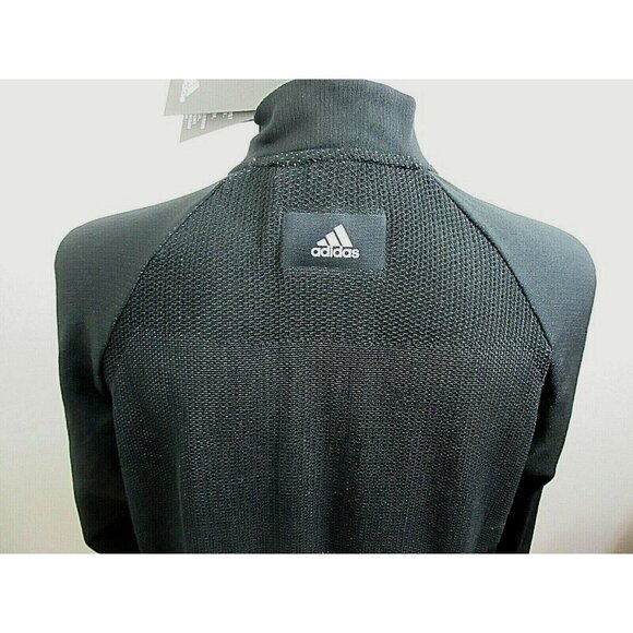 Adidas Women's ID Knit Bomber Full Zip Track Jacket Black White Stripe NWT - Picture 5 of 7